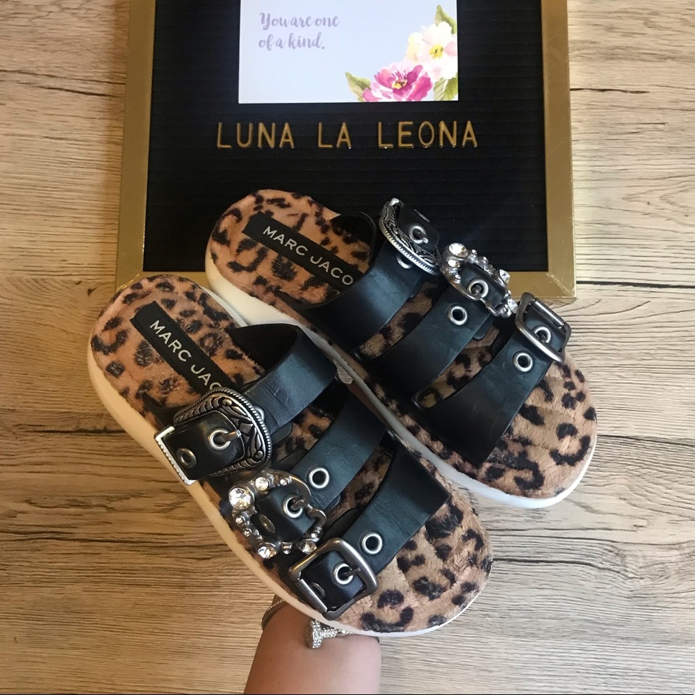 NEW Marc Jacobs Emerson Sport Buckle Slides, sz 36